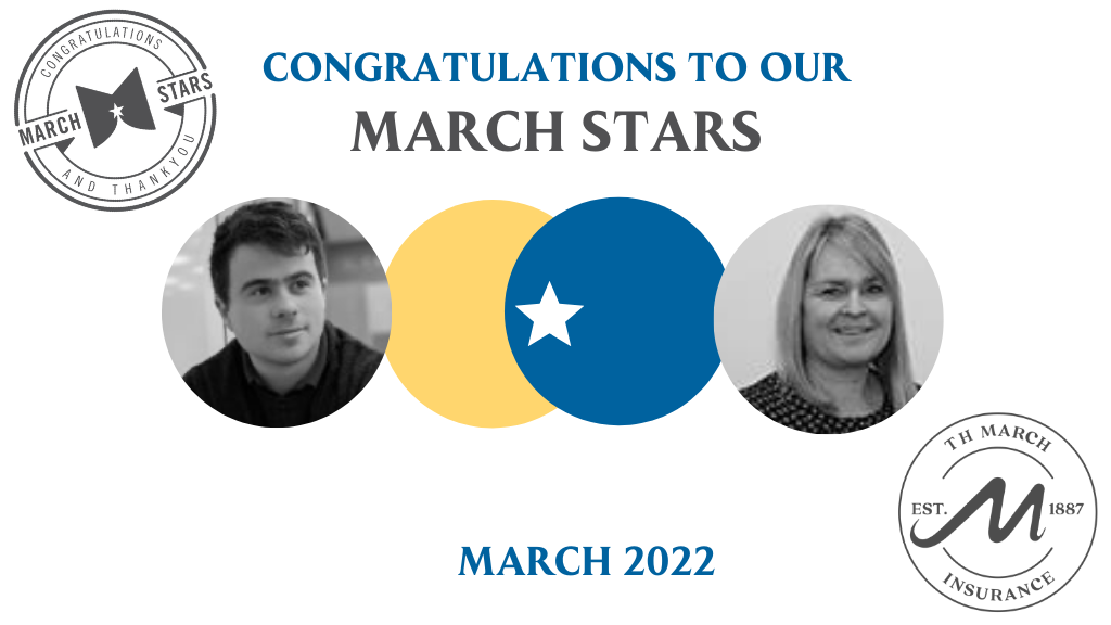 Congratulations to our March Star Winners for March 2022