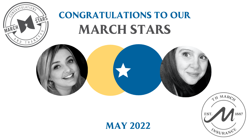 Congratulations to our March Star Winners for May 2022